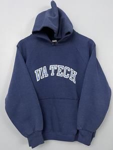 1970s Healthknit VA TECH VTG 70s Hokies VT Hoodie Hooded Sweatshirt Blue sz M